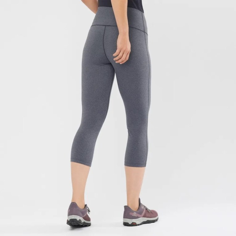 Dark Grey Salomon Essential Women's Running Tights | IE KP1548